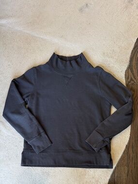 Marine Layer Evie Funnel Neck Sweatshirt in Faded Black, S